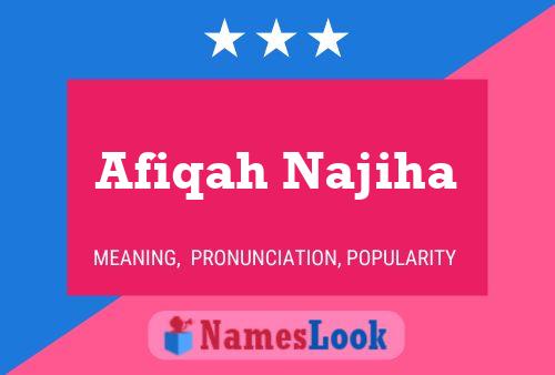 Afiqah Najiha Name Poster