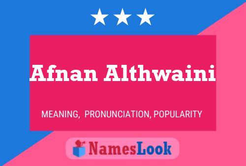 Afnan Althwaini Name Poster