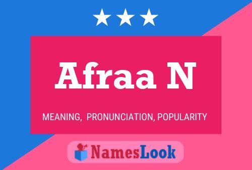 Afraa N Name Poster