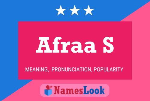 Afraa S Name Poster