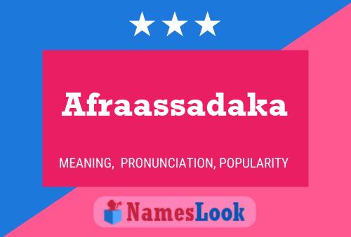 Afraassadaka Name Poster