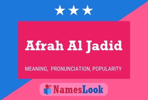 Afrah Al Jadid Name Poster