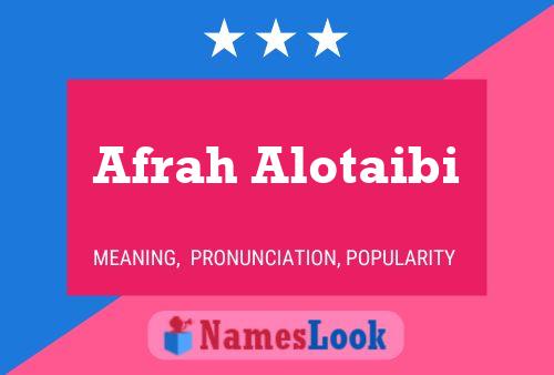 Afrah Alotaibi Name Poster