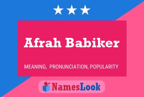 Afrah Babiker Name Poster