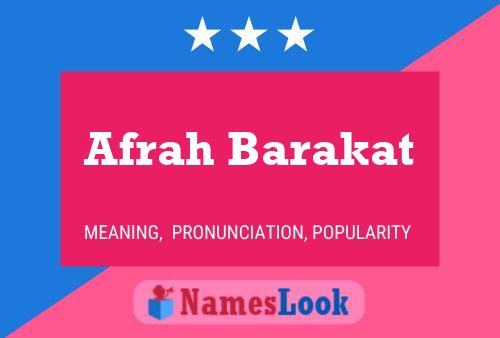 Afrah Barakat Name Poster