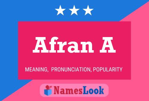 Afran A Name Poster