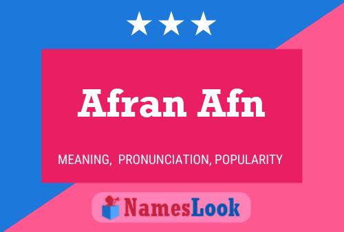 Afran Afn Name Poster