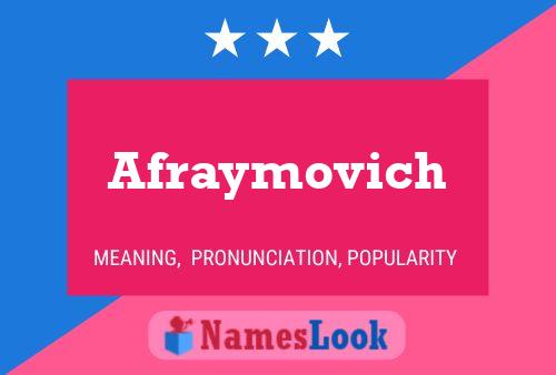 Afraymovich Name Poster