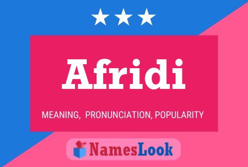 Afridi Name Poster