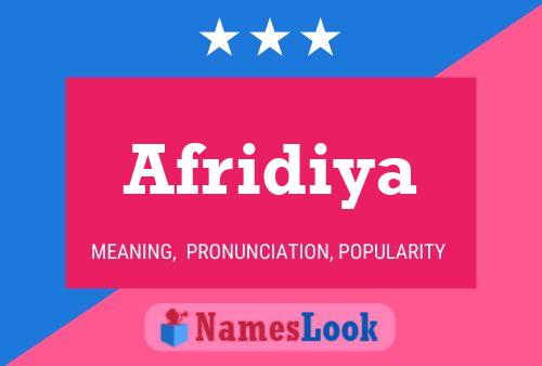 Afridiya Name Poster