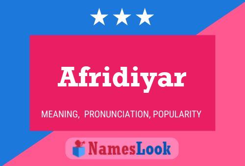 Afridiyar Name Poster