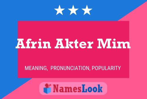 Afrin Akter Mim Name Poster