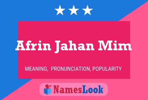 Afrin Jahan Mim Name Poster