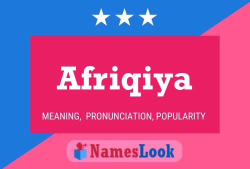 Afriqiya Name Poster