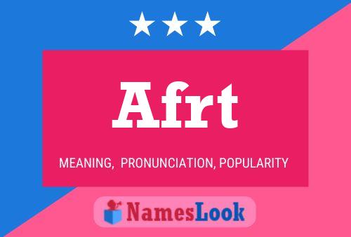 Afrt Name Poster