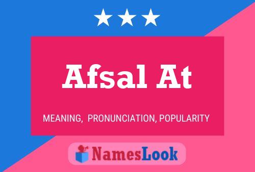 Afsal At Name Poster