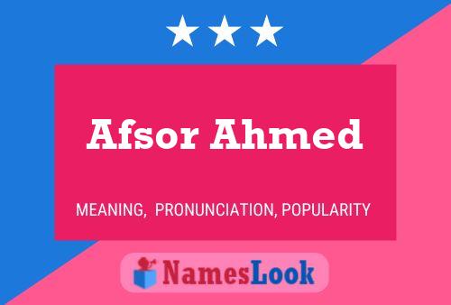 Afsor Ahmed Name Poster