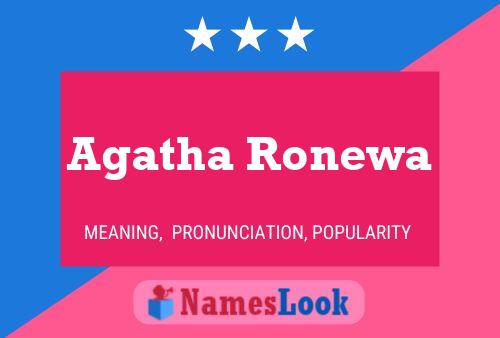 Agatha Ronewa Name Poster