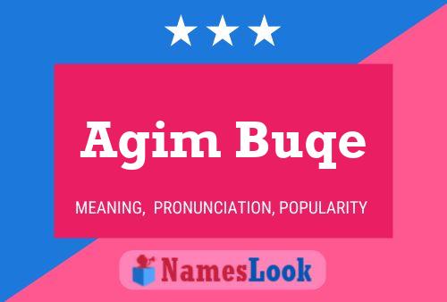 Agim Buqe Name Poster