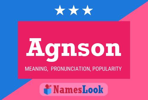 Agnson Name Poster