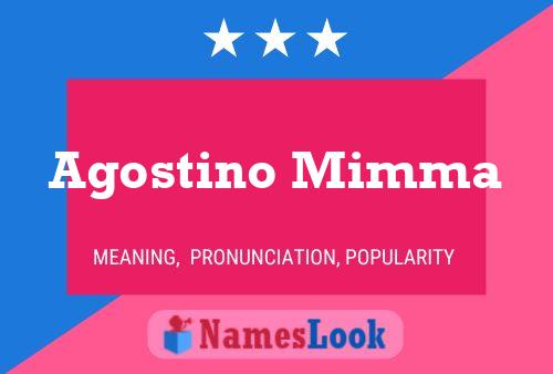 Agostino Mimma Name Poster