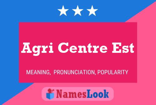 Agri Centre Est Name Poster