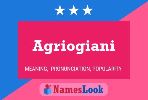 Agriogiani Name Poster