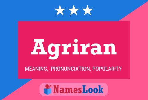 Agriran Name Poster