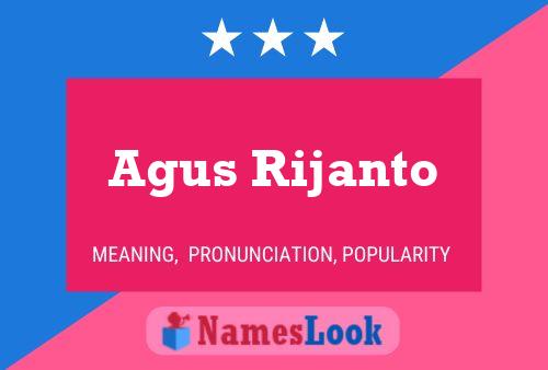 Agus Rijanto Name Poster