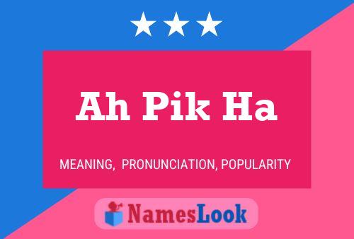 Ah Pik Ha Name Poster