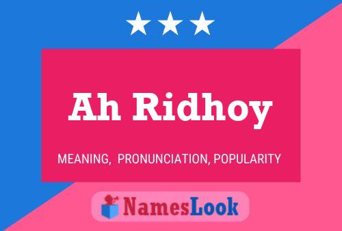 Ah Ridhoy Name Poster