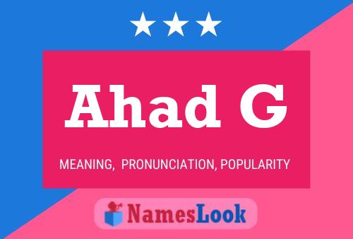 Ahad G Name Poster