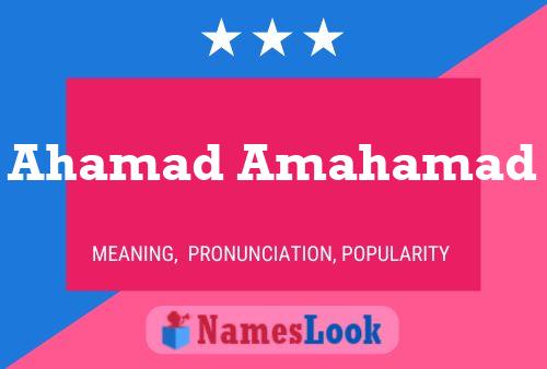 Ahamad Amahamad Name Poster