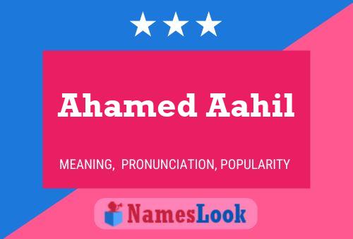 Ahamed Aahil Name Poster