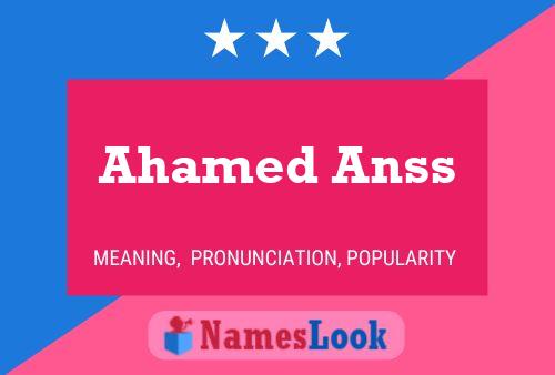 Ahamed Anss Name Poster