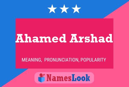 Ahamed Arshad Name Poster