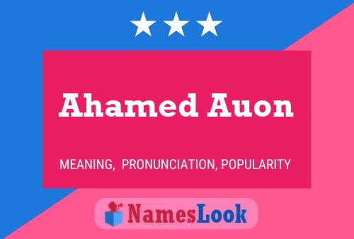 Ahamed Auon Name Poster