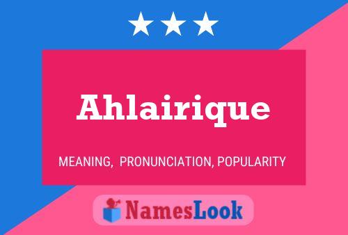 Ahlairique Name Poster