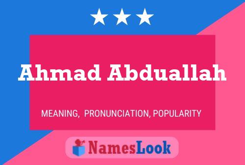 Ahmad Abduallah Name Poster