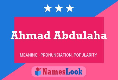 Ahmad Abdulaha Name Poster