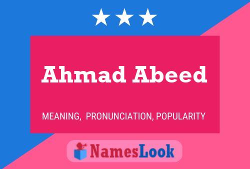 Ahmad Abeed Name Poster