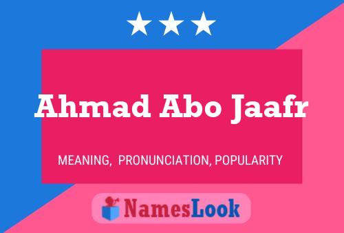 Ahmad Abo Jaafr Name Poster