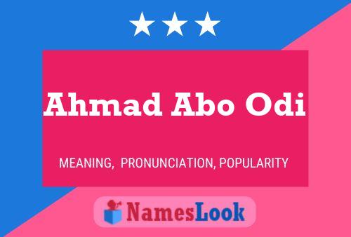 Ahmad Abo Odi Name Poster