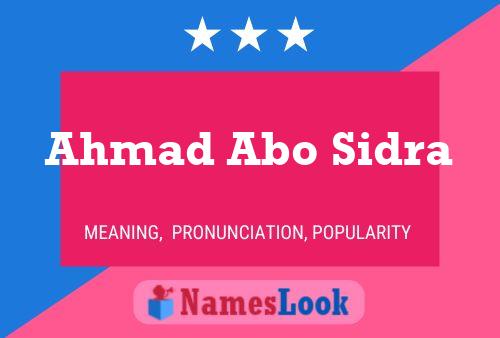 Ahmad Abo Sidra Name Poster