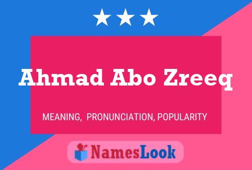 Ahmad Abo Zreeq Name Poster