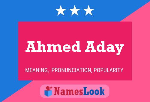 Ahmed Aday Name Poster