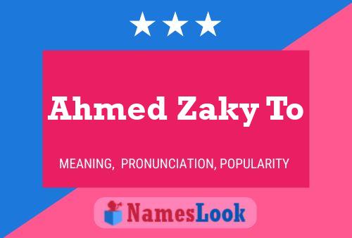 Ahmed Zaky To Name Poster