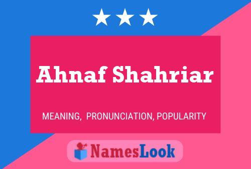 Ahnaf Shahriar Name Poster