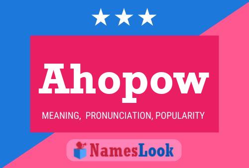 Ahopow Name Poster