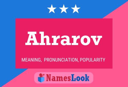 Ahrarov Name Poster